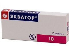 Гипотензивный препарат Экватор в таблетках по 10 мг