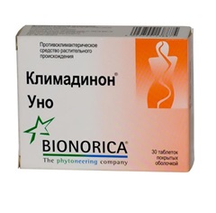 Таблетки, покрытые пленочной оболочкой, Климадинон Уно