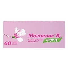 Таблетки, покрытые пленочной оболочкой, Магнелис В6 форте